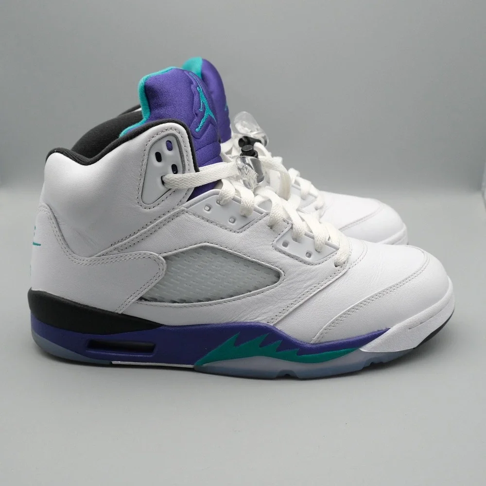 Jordan 5 Retro Men White Grape Fresh Prince HQ7978-100 Basketball Size 10